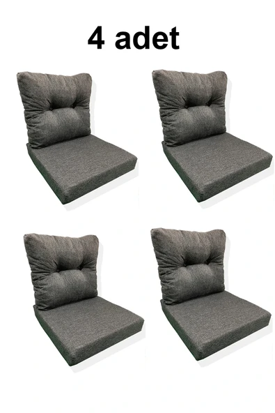 adımshops 4 Adet Bahçe Balkon Mobilyası Minderi (4 ADET MİNDER, 4 ADET KIRLENT)