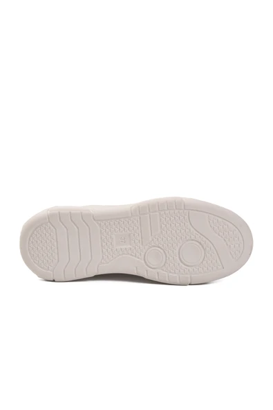 Minalya Beyaz Siyah Bağcıklı Unisex Spor Ayakkabı - Resim 5