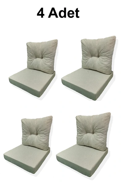 adımshops 4 Adet Bahçe Balkon Mobilyası Minderi (4 ADET MİNDER, 4 ADET KIRLENT)