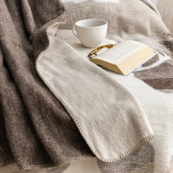 Schafer Home Deer Çift Kişlik Battaniye 200x220 Cm 1 Parça-Kahverengi - 2