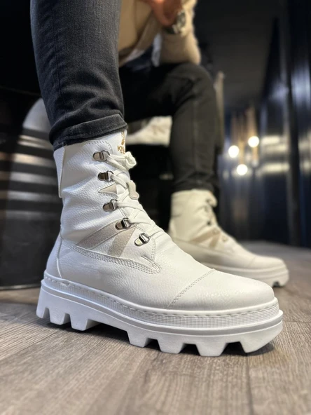 Pabucmarketi Erkek Spor Bot Beyaz - Resim 4