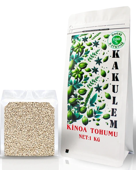 Kakulem SERTİFİKALI 1 KG Glutensiz Beyaz Kinoa Tohumu Tane