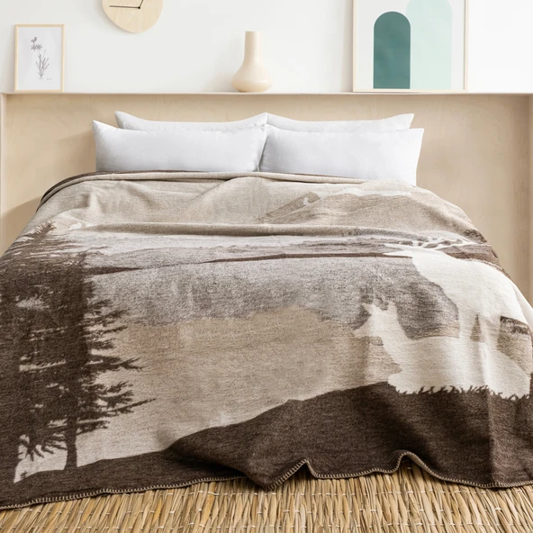 Schafer Home Deer Çift Kişlik Battaniye 200x220 Cm 1 Parça-Kahverengi