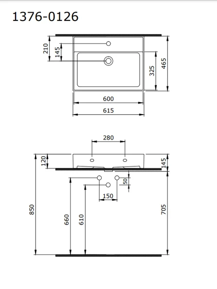 Bocchi Milano Tezgah Üstü Lavabo 60 Cm Parlak Beyaz 1376-001-0126 - 2