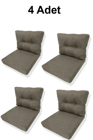 adımshops 4 Adet Bahçe Balkon Mobilyası Minderi (4 ADET MİNDER, 4 ADET KIRLENT)