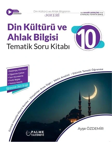 10. Sınıf Din Kültürü ve Ahlak Bilgisi Tematik Soru Kitabı Palme Yayınları ürün görseli