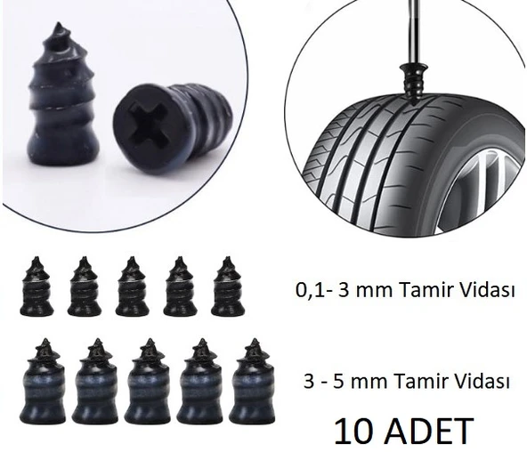 Periboia Lastik Tamir Kiti Kauçuk Vida Seti - 3