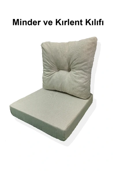 adımshops 1 Adet Bahçe Balkon Mobilyası Minderi Kılıfı (1 ADET MİNDER, 1 ADET KIRLENT Yanlızca Kılıf Gönderile