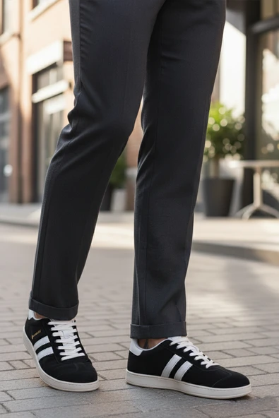 Hammer Jack Siyah Beyaz Bağcıklı Erkek Spor Ayakkabı - Resim 3