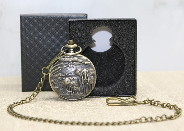 Periboia Özel Kutulu Antik Filli Köstekli Saat ürün görseli