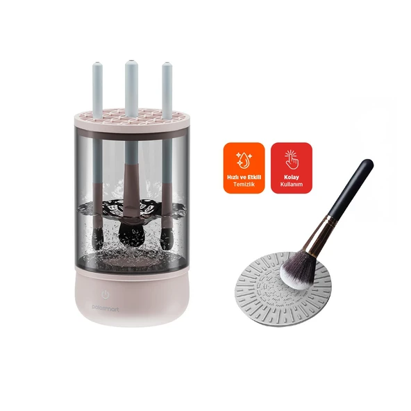 Polosmart PBS703 Kablolu Makyaj Fırçası Temizleme Cihazı 200ml Pembe - 2
