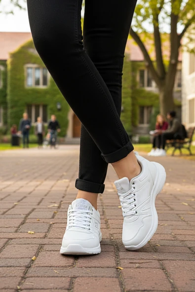 Aspor Beyaz Unisex Spor Ayakkabı - Resim 3