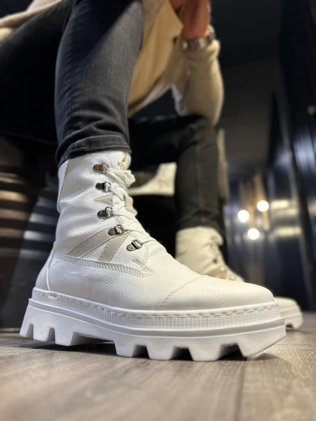 Pabucmarketi Erkek Spor Bot Beyaz - Resim 3