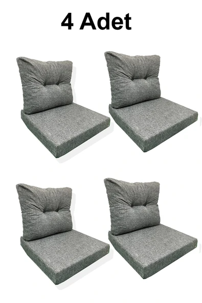 adımshops 4 Adet Bahçe Balkon Mobilyası Minderi (4 ADET MİNDER, 4 ADET KIRLENT)