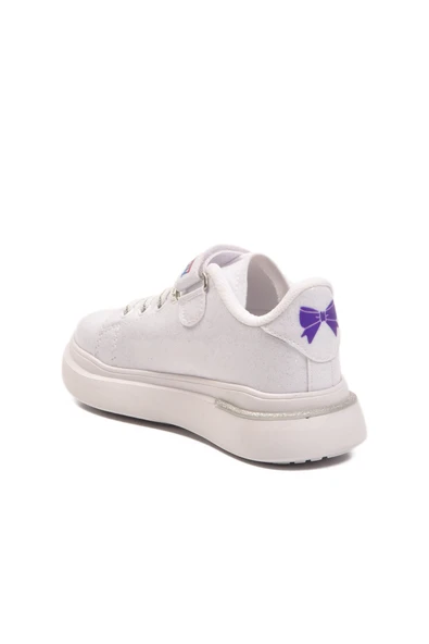 Aspor Beyaz Rugan Simli Cırtlı Kız Çocuk Spor Ayakkabı - 4