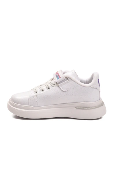 Aspor Beyaz Rugan Simli Cırtlı Kız Çocuk Spor Ayakkabı - 2