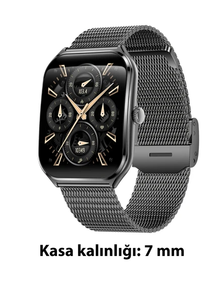 Logia Ultra Thin Edge 48mm Çelik Kasa Metal Kordon Akıllı Saat - 10
