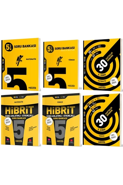 Hız Yayınları Hız 2025 5. Sınıf Matematik + Türkçe Haftalık Deneme + Hibrit + Soru Seti 6 Kitap ürün görseli