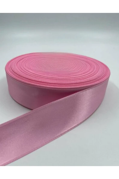 BUKET DÜNYASI SATEN KURDELE 4 CM PEMBE RENK 10 METRE SÜSLEME, SOLMAYAN GÜL - 1