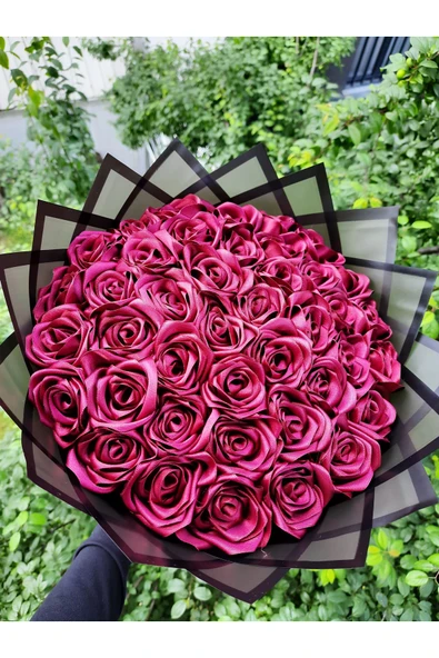 BUKET DÜNYASI SATEN KURDELE 4 CM BORDO RENK 10 METRE - SÜSLEME, SOLMAYAN GÜL - 2