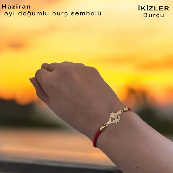 Burca Özel Sevimli Minik Kuş Figürlü Kırmızı İpek Örgülü 14 Ayar Altın Plakalı Hediye Bileklik-363 - Resim 2