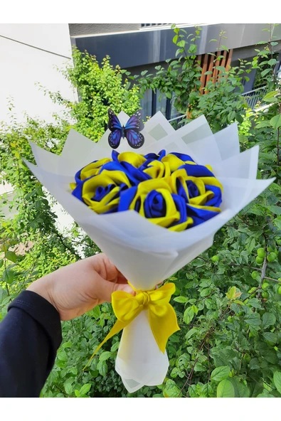 BUKET DÜNYASI 7 Li Solmayan Gül Buketi Fenerbahçe Dışı Beyaz - 4