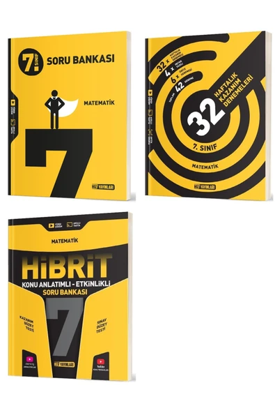 Hız Yayınları Hız 2025 7. Sınıf Matematik Soru Bankası + Hibrit + 36 Haftalık Deneme Seti 3 Kitap ürün görseli