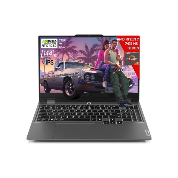 Loq 15ARP9 Aı Amd Ryzen 7-7435HS 8gb Ddr5 512GB SSD RTX4060 8gddr6 15.6 IPS 144Hz Fhd Freedos 83JC000UTR Dizüstü Bilgisayar ürün görseli