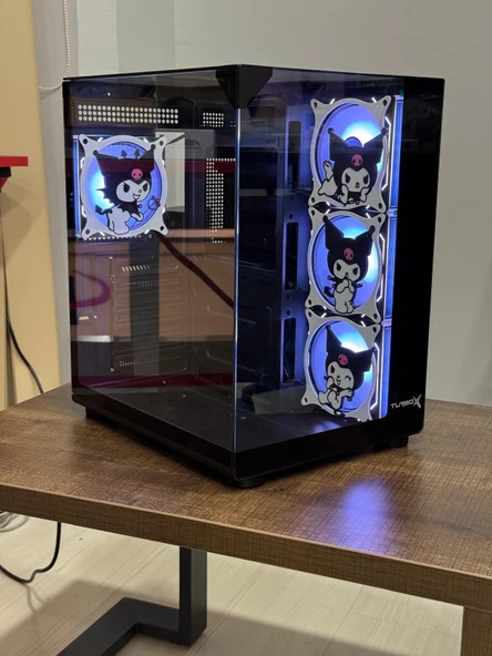 Turbox Teras Kuromi Karakterli RGB Akvaryum Kasa Siyah ürün görseli 1