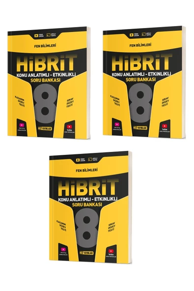 Hız Yayınları 8. Sınıf Fen Bilimleri Hibrit Soru Bankası (3 Adet Aynı Kitap) ürün görseli
