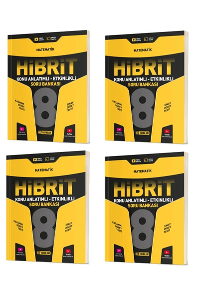 Hız Yayınları 8. Sınıf Matematik Hibrit Soru Bankası (4 Adet Aynı Kitap) ürün görseli