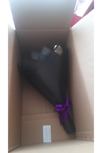 BUKET DÜNYASI 41 Li Led Işıklı Solmayan Gül HARFLİ - Bordo Gül Dışı Siyah Isteme, Söz, Nişan, Mezuniyet Için Ideal - 4