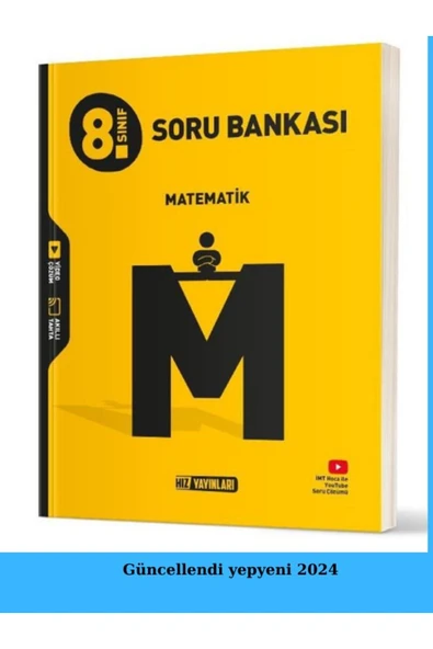Hız Yayınları 8. Sınıf matematik soru bankası 2024 güncellendi youtube işaretli ürün görseli