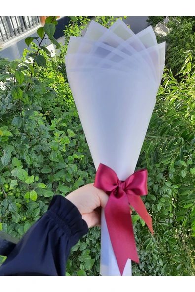 BUKET DÜNYASI 20 Lİ SOLMAYAN GÜL BUKETİ BORDO DIŞI BEYAZ - Resim 3