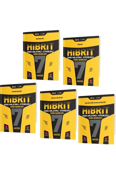 Hız Yayınları Hız 7. Sınıf Matematik Fen Türkçe Sosyal Din Konu Anlatımlı Etkinlikli Hibrit Soru Bankası 5'li Set - Resim 3