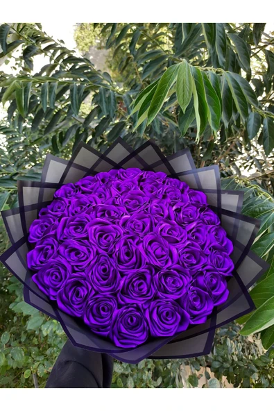 BUKET DÜNYASI Saten Kurdele 4 Cm Mor Renk 10 Metre Süsleme, Solmayan Gül - 2