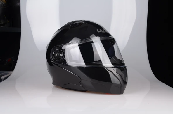 LAZER GOLDEN ÇENE AÇILIR KASK PARLAK SİYAH