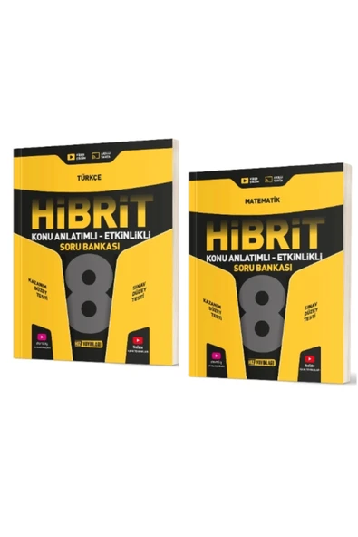 Hız Yayınları HIZ YAYINLARI 8. Sınıf Türkçe + Matematik Hibrit Soru Bankası (Konu Anlatımlı - Etkinlikli) ürün görseli