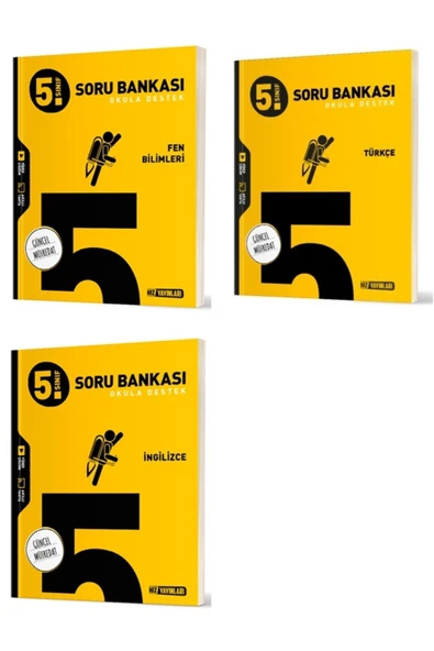 Hız Yayınları Hız 2025 5. Sınıf Fen Bilimleri + Türkçe + İngilizce Soru Bankası Seti 3 Kitap ürün görseli