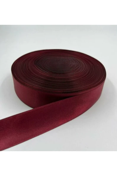 BUKET DÜNYASI SATEN KURDELE 4 CM BORDO RENK 10 METRE - SÜSLEME, SOLMAYAN GÜL - 1