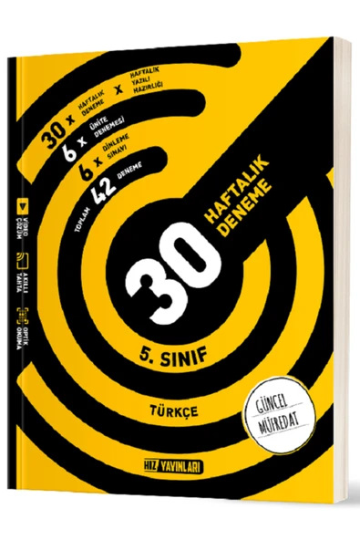 Evrensel İletişim Yayınları 5.Sınıf Hız Yayınları Matematik + Türkçe 30 Haftalık Denemeleri / 2 KİTAP - Güncel YENİİ - 3