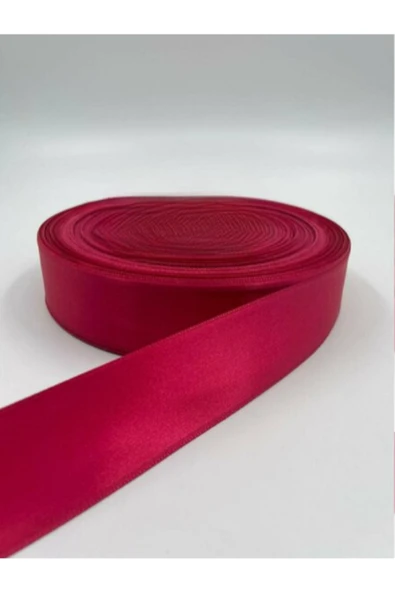 BUKET DÜNYASI SATEN KURDELE 4 CM FUŞYA PEMBE RENK 10 METRE SÜSLEME, SOLMAYAN GÜL - 1
