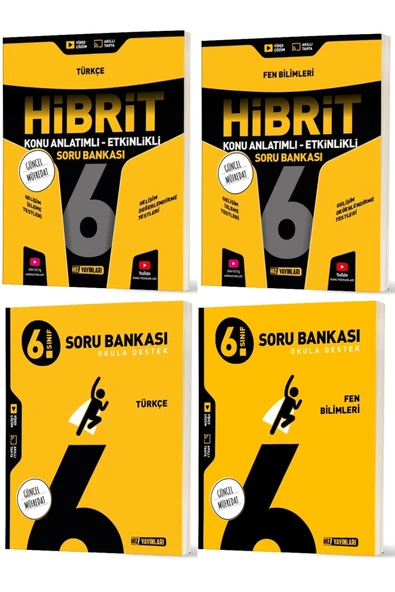 Hız Yayınları Hız 2026 6. Sınıf Türkçe + Fen Bilimleri Soru + Hibrit - Konu Seti 4 Kitap ürün görseli