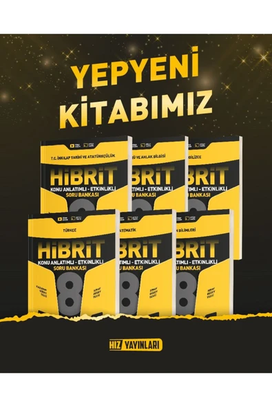 Hız Yayınları 8. Sınıf Hibrit Tüm Dersler Soru Bankası Seti - Türkçe-Matematik-Fen-Din-İngilizce-İnkılap - Resim 3