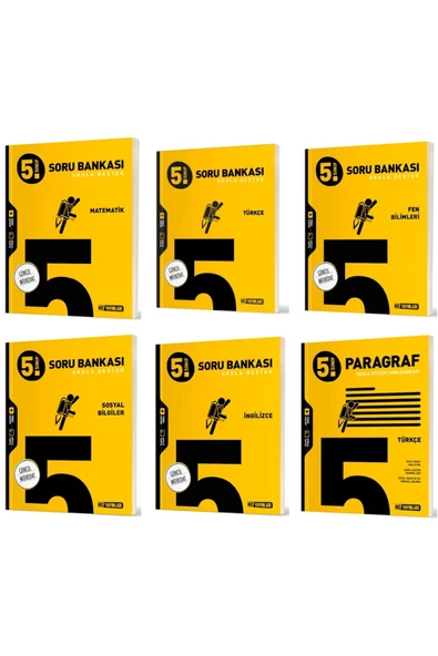 Hız Yayınları Hız 2025 5. Sınıf Matematik Türkçe Fen Sosyal İngilizce Paragraf Soru Bankası Seti 6 Kitap ürün görseli