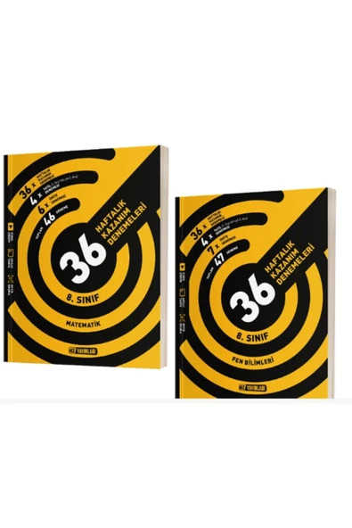 Hız Yayınları HIZ YAYINLARI 8. Sınıf Matematik + Fen Bilimleri 36 Haftalık Deneme - 1