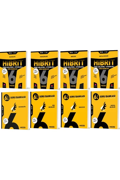 Hız Yayınları Hız 2026 6. Sınıf Matematik İngilizce Fen Sosyal Soru + Hibrit - Konu Seti 8 Kitap ürün görseli