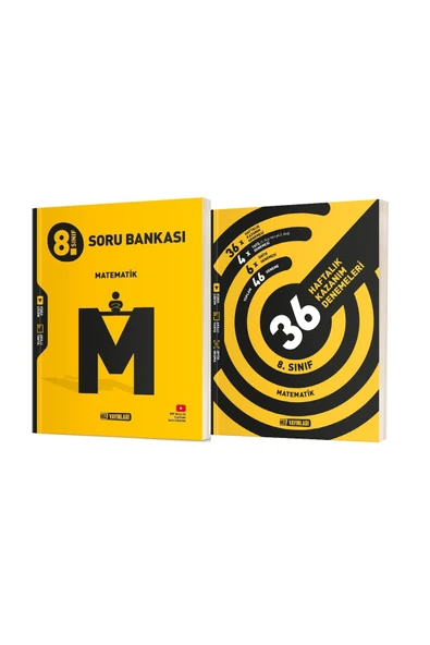 Hız Yayınları 8. Sınıf Matematik Soru Bankası+Matematik 36 Haftalık Kazanım Denemeleri (2 Kitap) ürün görseli