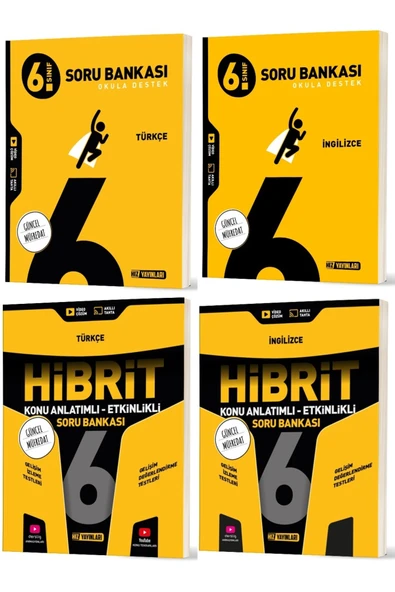 Hız Yayınları Hız 2026 6. Sınıf Türkçe + İngilizce Soru + Hibrit - Konu Seti 4 Kitap ürün görseli