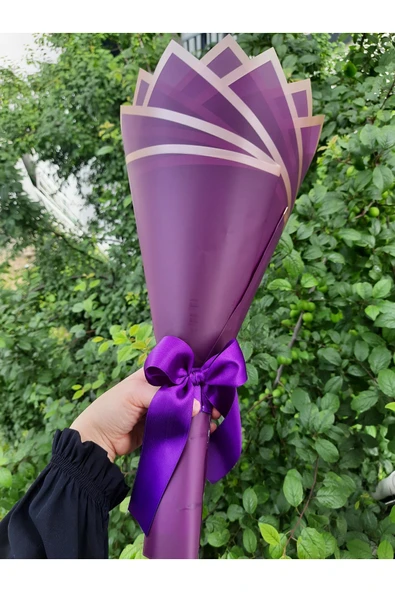 BUKET DÜNYASI 20 Li Solmayan Gül Buketi Mor Gül Dışı Mor - 2